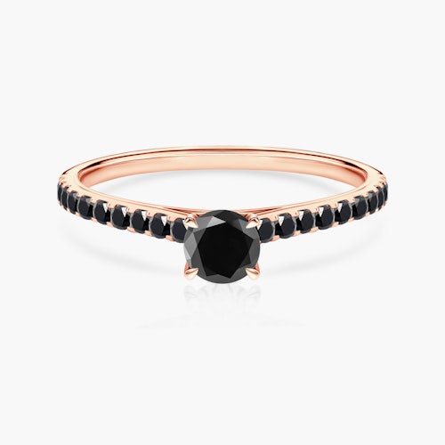 Pierścionek zaręczynowy Share Your Love: różowe złoto, czarny diament